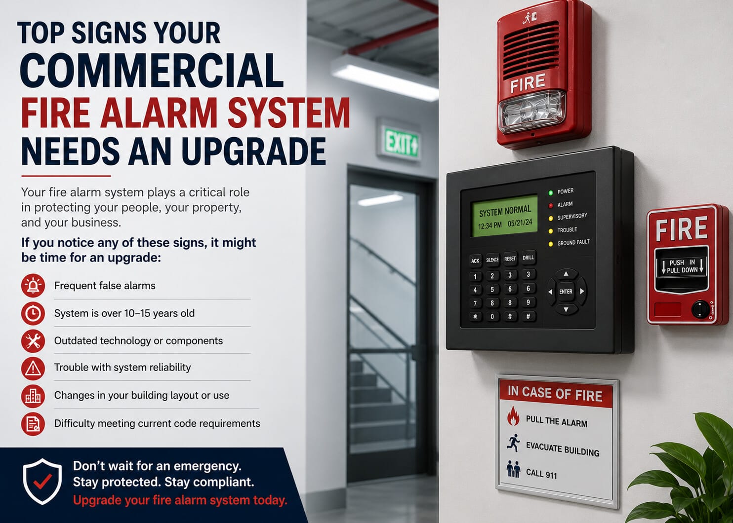 Commercial fire alarm system upgrade